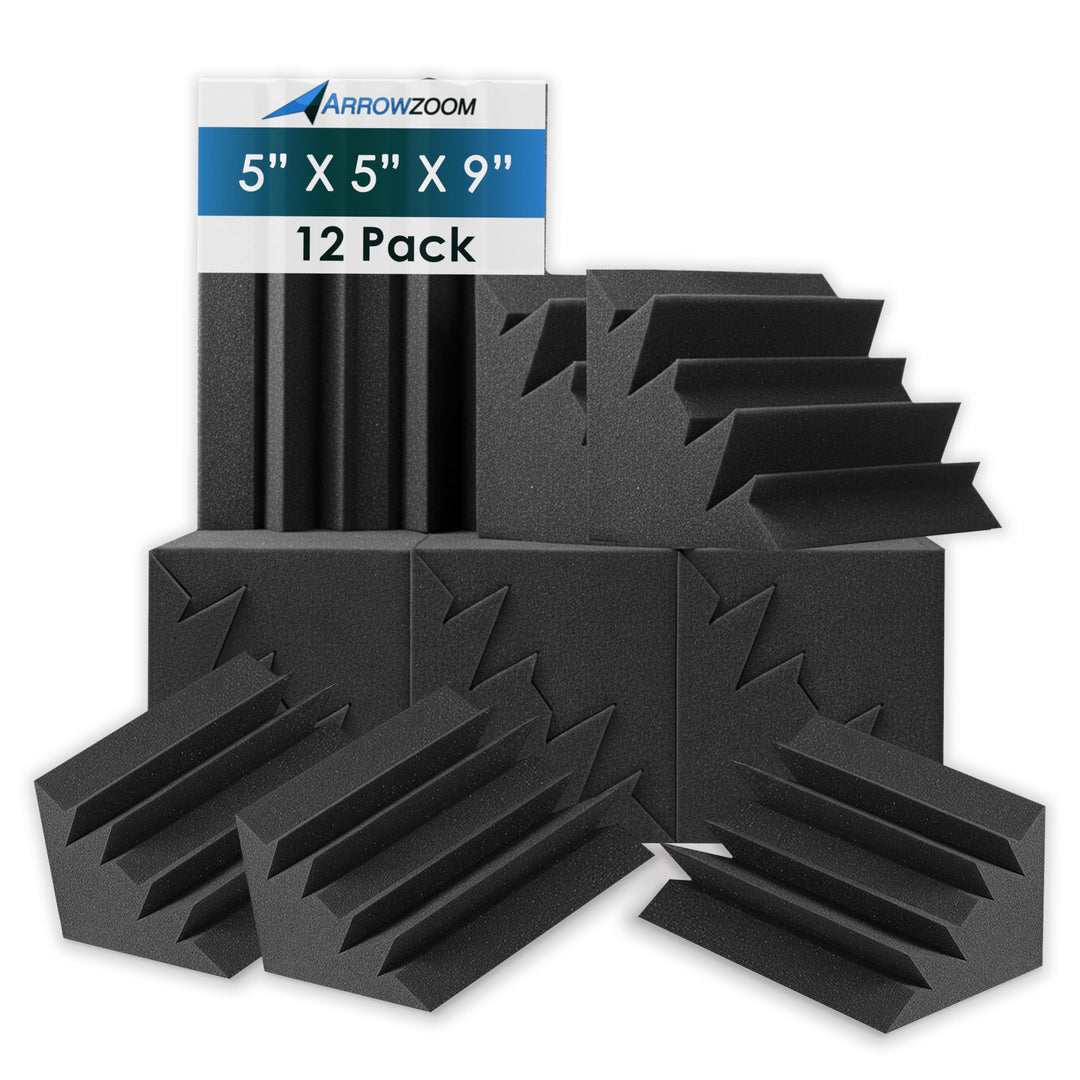 Arrowzoom 12 Akustikschaumstoff Fliesen Bassfallen Bass Traps 12x12x24cm Dämmung Wanddeko Noppenscha