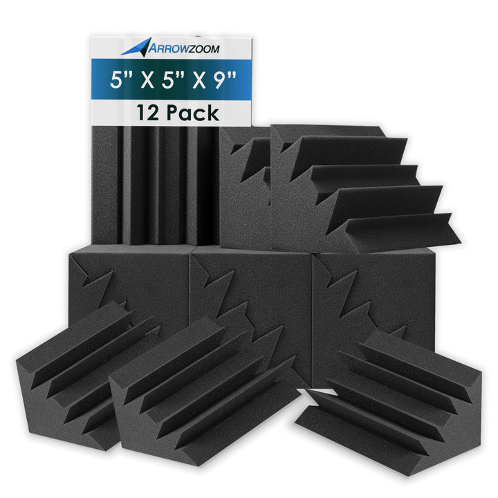 Arrowzoom 12 Akustikschaumstoff Fliesen Bassfallen Bass Traps 12x12x24cm Dämmung Wanddeko Noppenscha