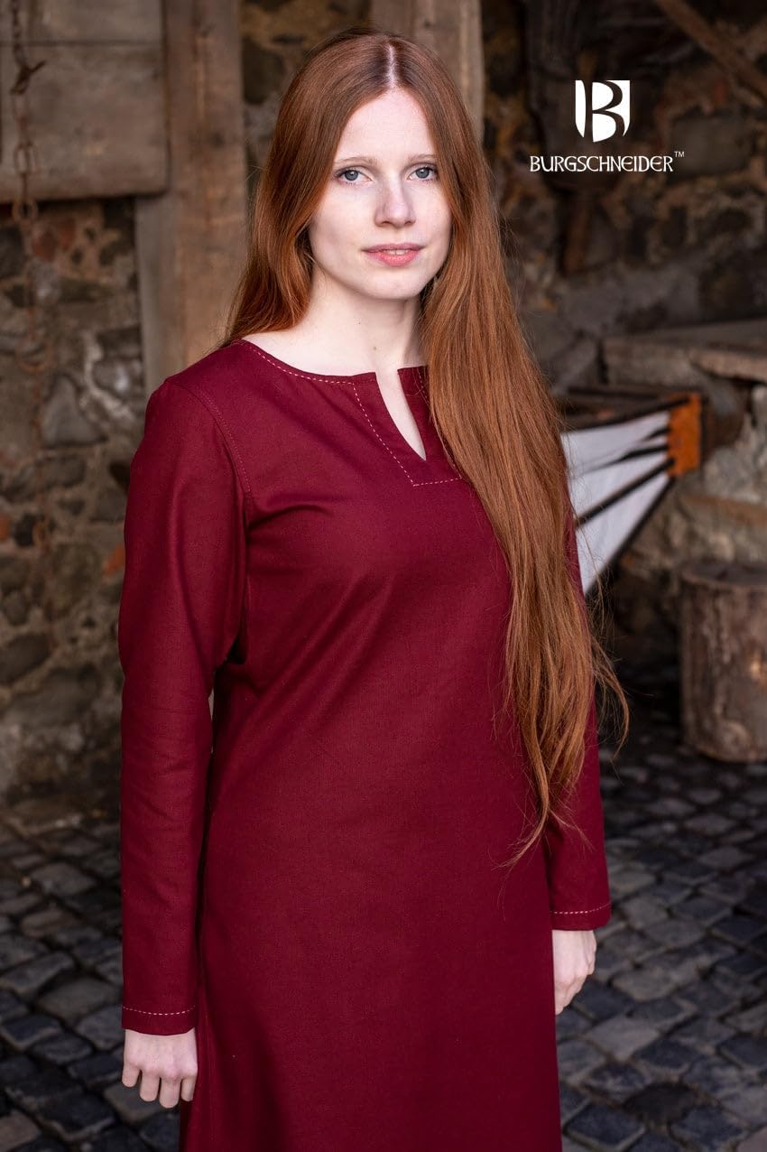 Burgschneider - Unterkleid Feme - Kleidung für Larp, Mittelalter, Cosplay und Fantasy Bordeaux M, Bo