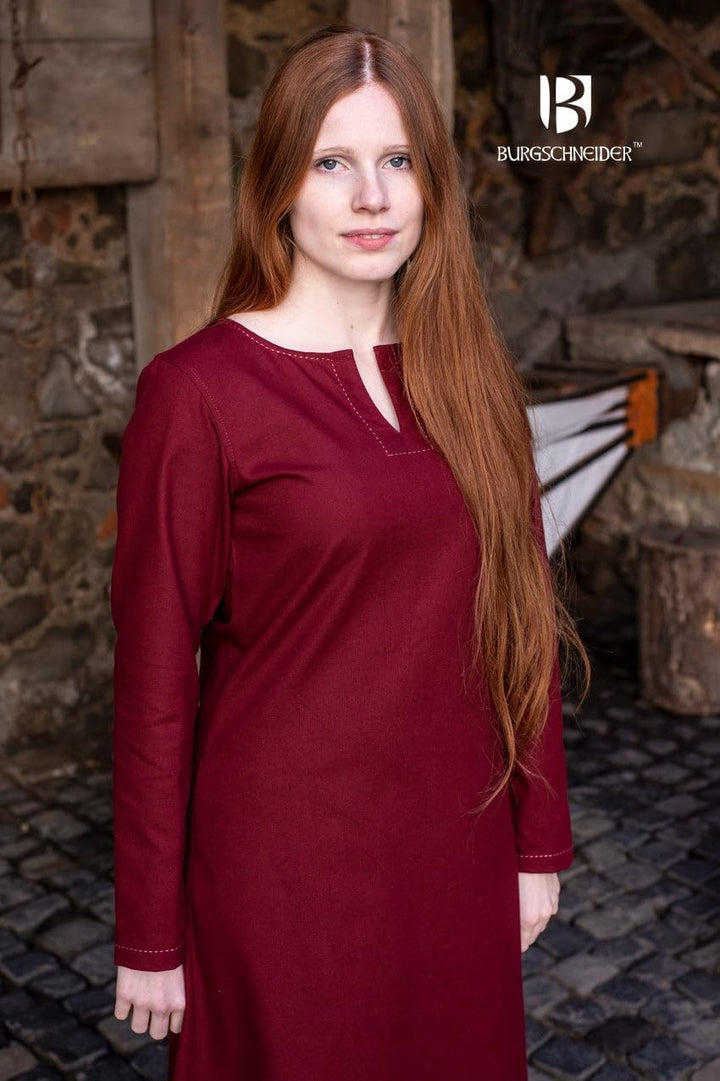 Burgschneider - Unterkleid Feme - Kleidung für Larp, Mittelalter, Cosplay und Fantasy Bordeaux M, Bo
