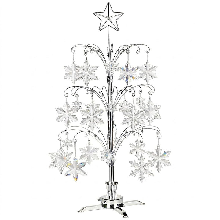 HOHIYA Metall Weihnachten Ornament Display Baum drehbarer Ständer 119,4 cm (Silber) 47"H Rotating St