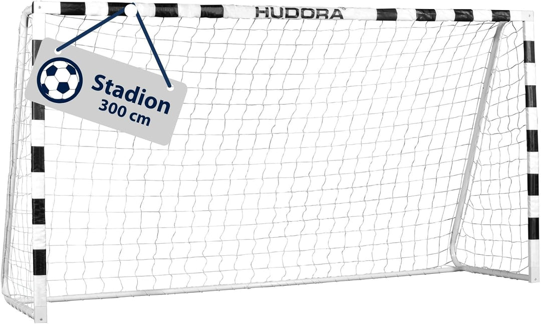HUDORA Fussballtor Stadion - Tor für Kinder und Erwachsene - Fussball Tor 300 x 160 x 90 cm für Gart