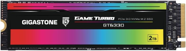 Gigastone M.2 SSD 2TB NVMe Gen3 Gaming M.2 2280 PCIe 3.0x4 Internal Solid State Drive Hard Drive Mem