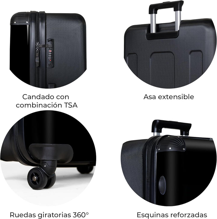 NoBoringSuitcases.com® Koffer XL Gross 77x51.5x28 cm Hartschale Reisekoffer 4 Rollen Leicht Koffer T