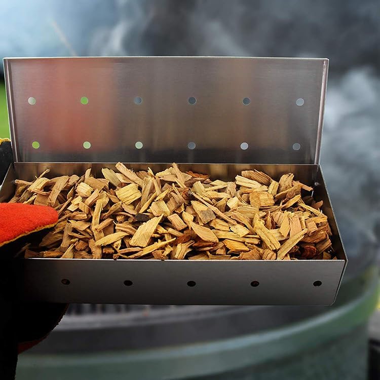 Landree® Räucherbox aus rostfreiem Edelstahl mit 28 Löcher, inkl. Seitenlöcher zur optimalen Rauchve