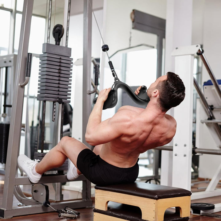 Kipika Latzugstangen Kabelmaschinenbefestigung, Rudern T-Bar V-Stange Set, Rückenkrafttraining, Grif