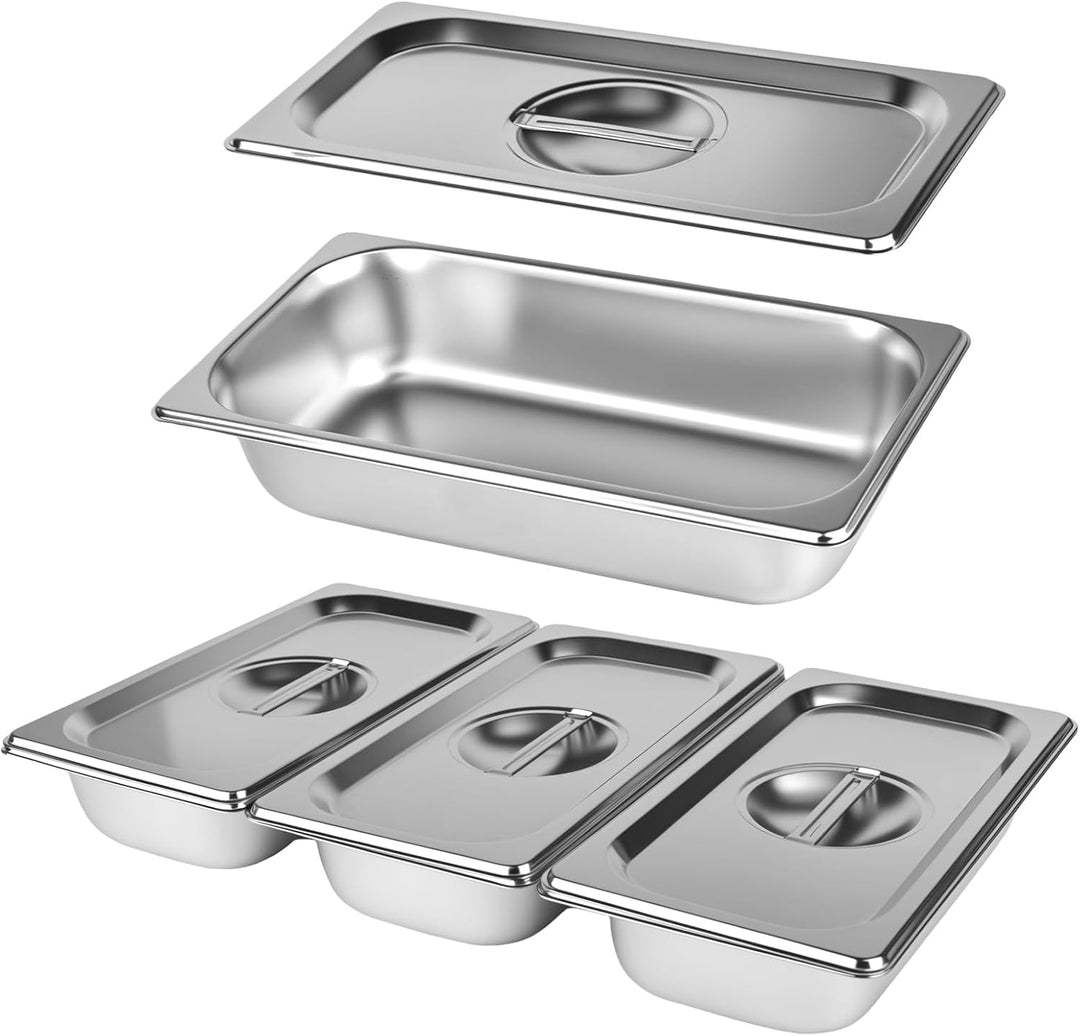 Panierschalen Set 3 Teilig, Panierstrasse Schnitze 32,5 x 17,5 x 6,5 cm, GN 1/3 Behälter, Rechteckig