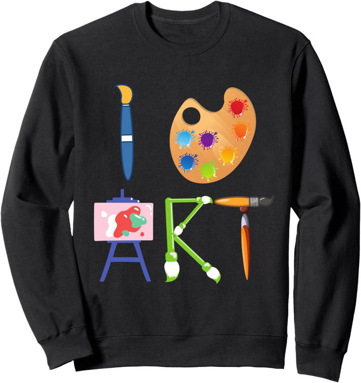 Malpinsel-Künstler I Love Art Make Sweatshirt