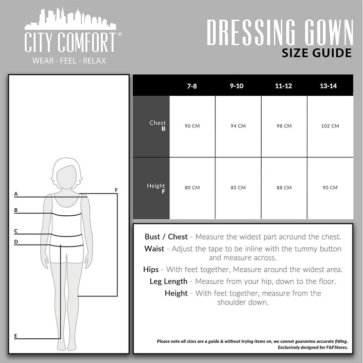 CityComfort Bademantel Kinder Mädchen, Fleece Morgenmantel Kinder Dressing Gown mit Punkten 9-10 Jah