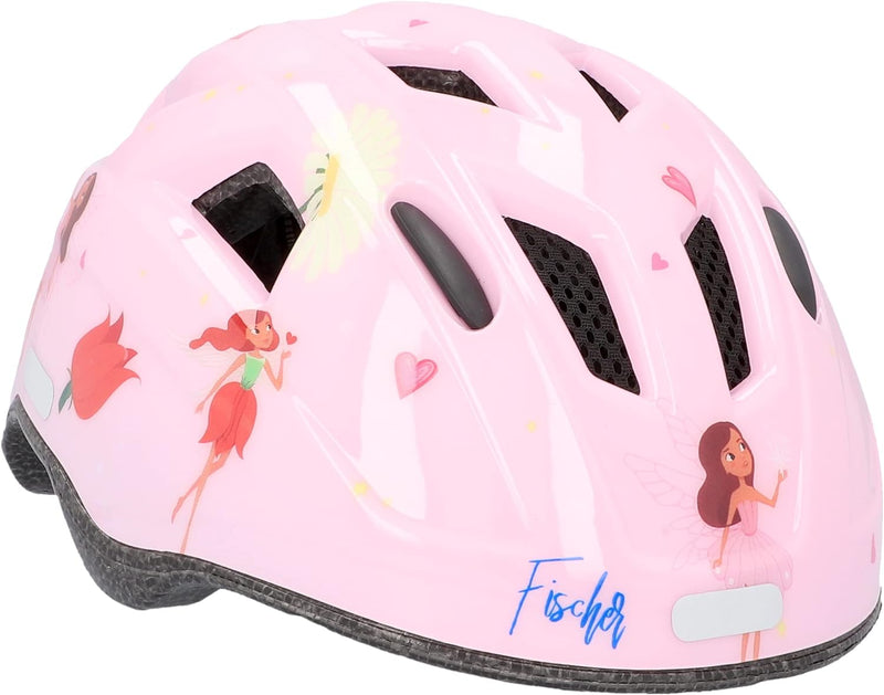 FISCHER Kinder-Helm, Fahrradhelm, Jugendhelm mit integriertem LED-Rücklicht, XS/S, 48-54cm Fairy, Fa