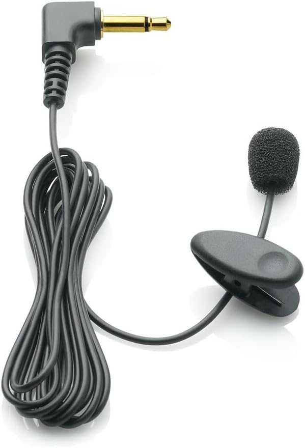 Philips LFH9173 Anclippbares Mikrofon mit 3.5 mm Klinke, Windabschirmung Krawattenclip, Kabellänge 1