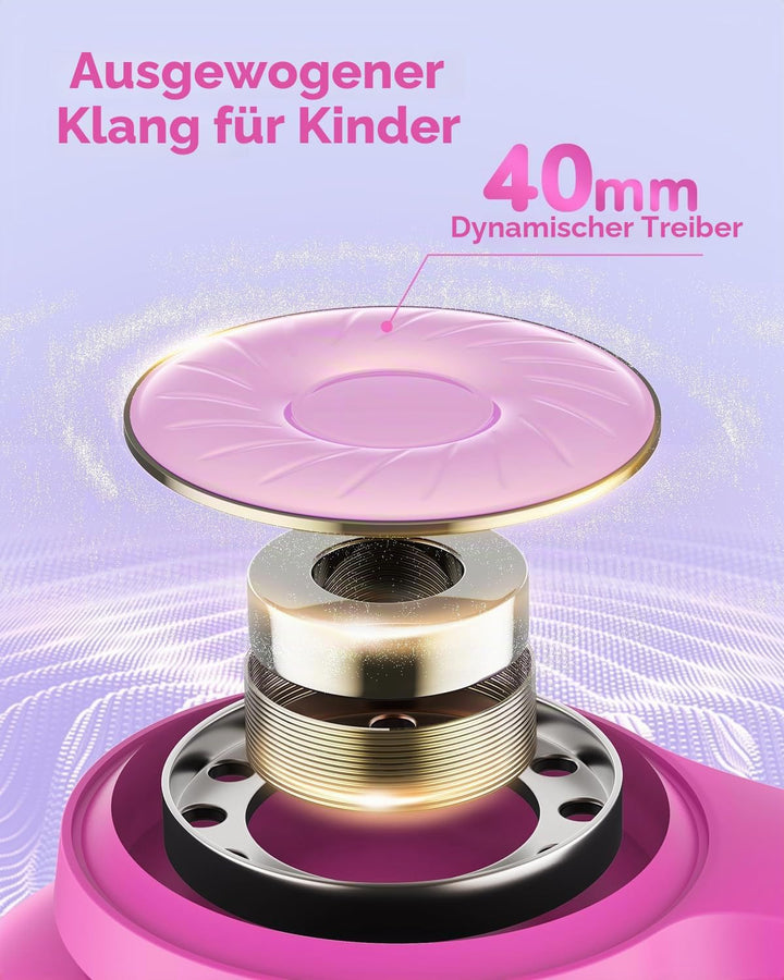 iClever Noise Cancelling Bluetooth Kopfhörer Kinder, 60 Spielzeit, Sichere Lautstärke 80 dBA, Typ-C-