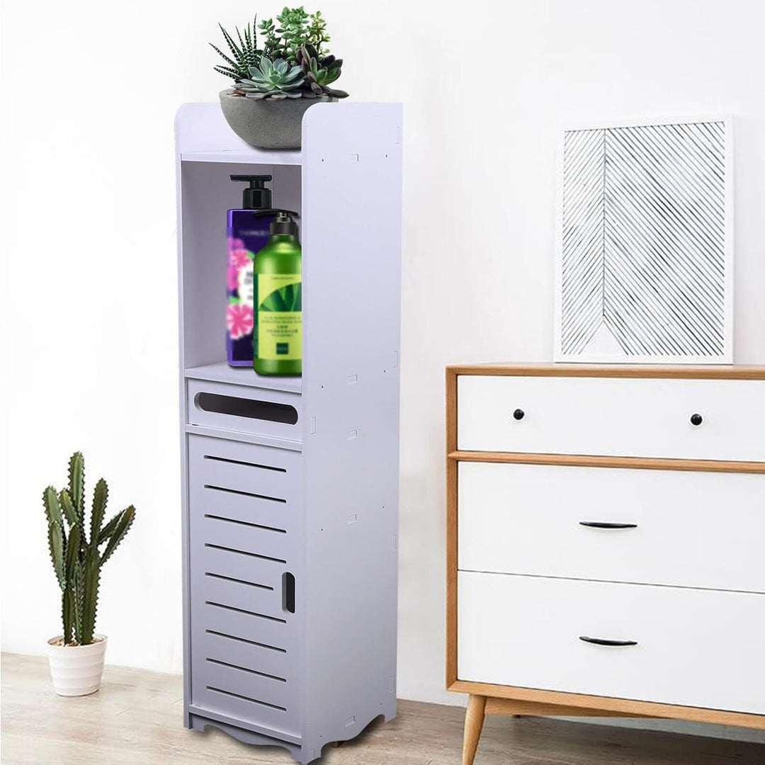 Kaichenyt Aufbewahrungsschrank Schmal, mit 3 Fächern Badschrank Schmal für Flur Küche Bad Wohnzimmer