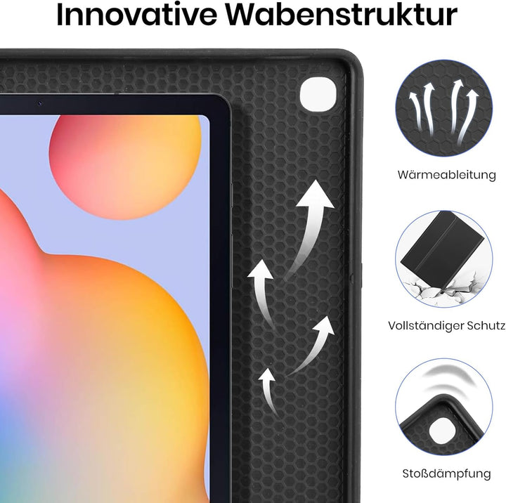 KTOITION Tastatur Hülle für Samsung Tab S6 Lite 10,4 Zoll (Modell 2020/2022/2024) – Hülle mit QWERTZ