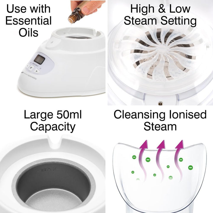 Rio Beauty Gesichtssauna Spa mit Dampf-Inhalator FSTE2 Weiss