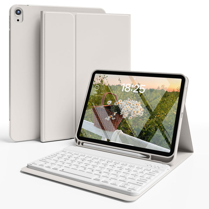 JKSML Tastatur Hülle für iPad 10 Generation 10,9 Zoll 2022, iPad 10. Gen Tastatur Hülle mit Pencil H