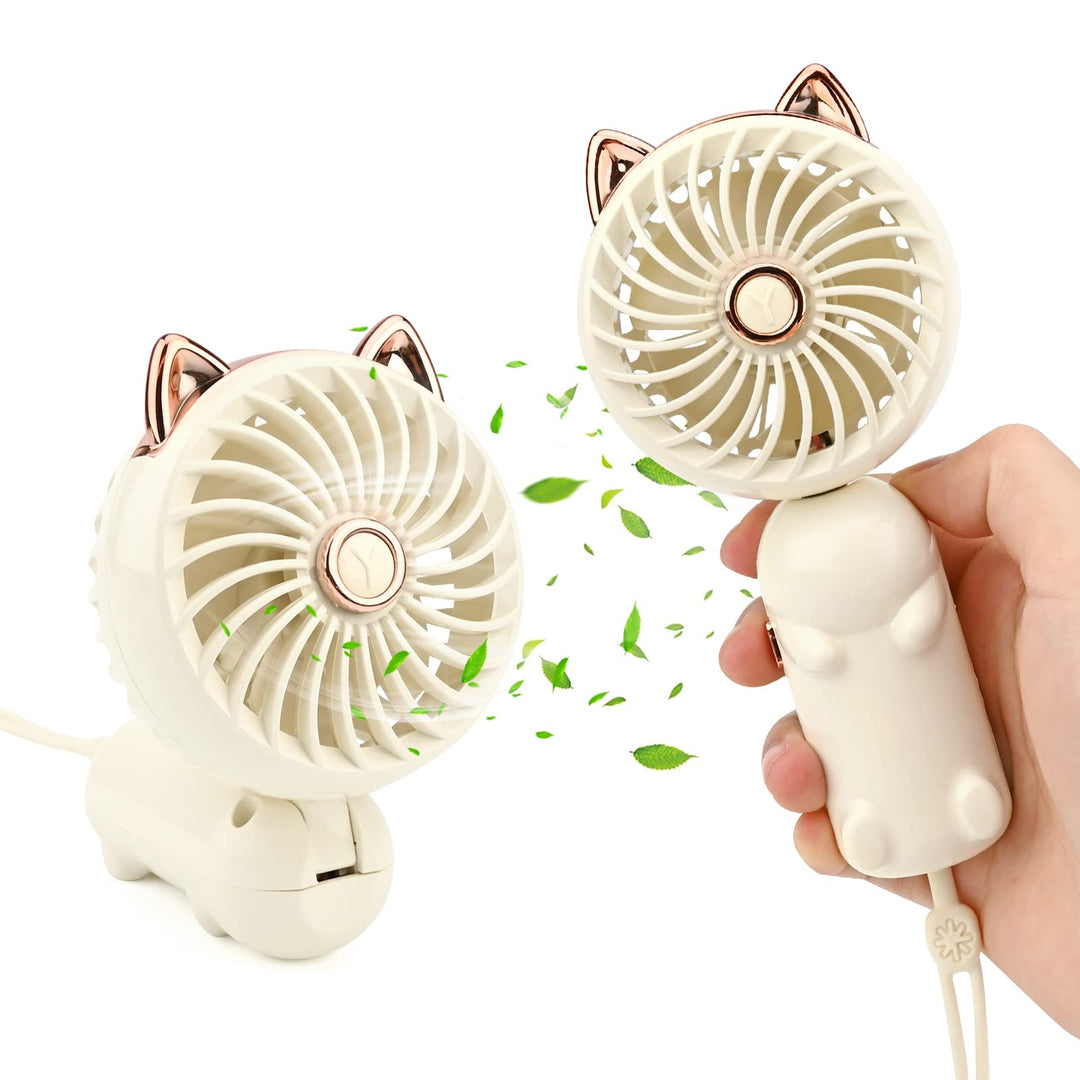 Gukasxi Tragbarer Handventilator Faltbarer Mini USB Ventilator mit Wiederaufladbarem Akku Klein 3-Ga