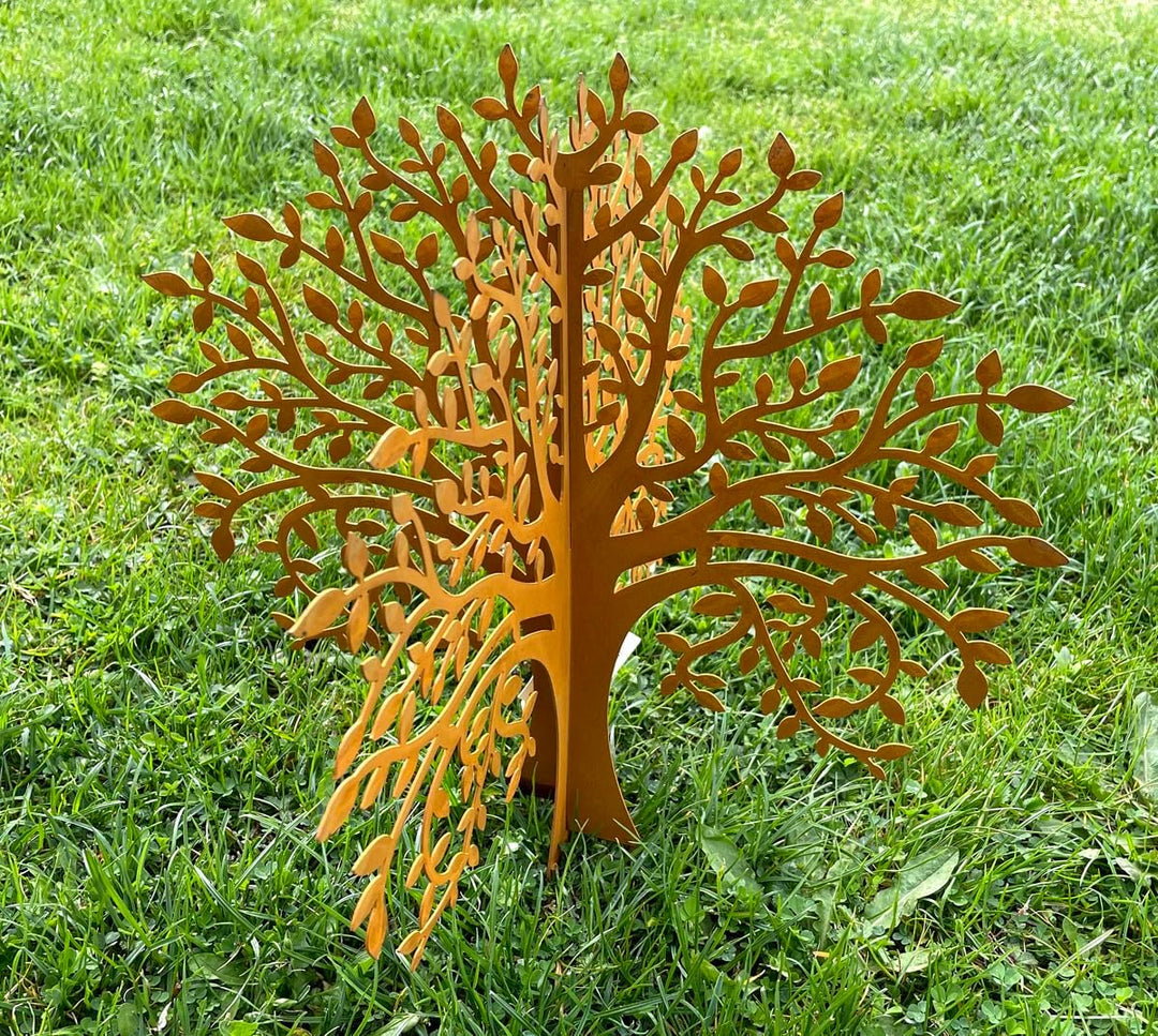 LB H&F Gartenstecker LEBENSBAUM 2tlg. 3D Baum 40x38cm zum stecken Gartendeko Deko Dekoration aus 2 S