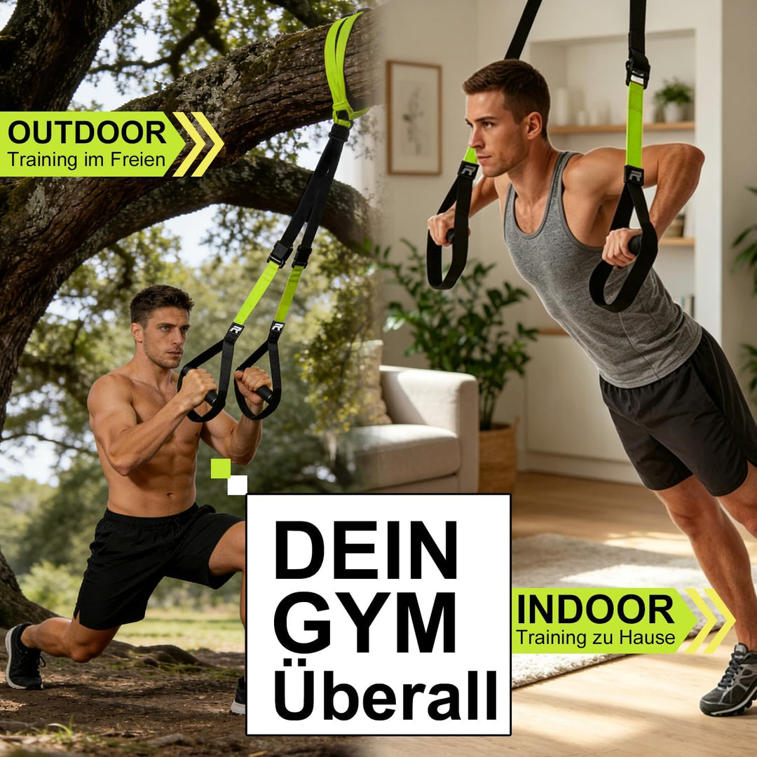 Schlingentrainer Sling Trainer Set mit Türanker Einstellbar Fitness Zuhause Suspension - geeignet fü