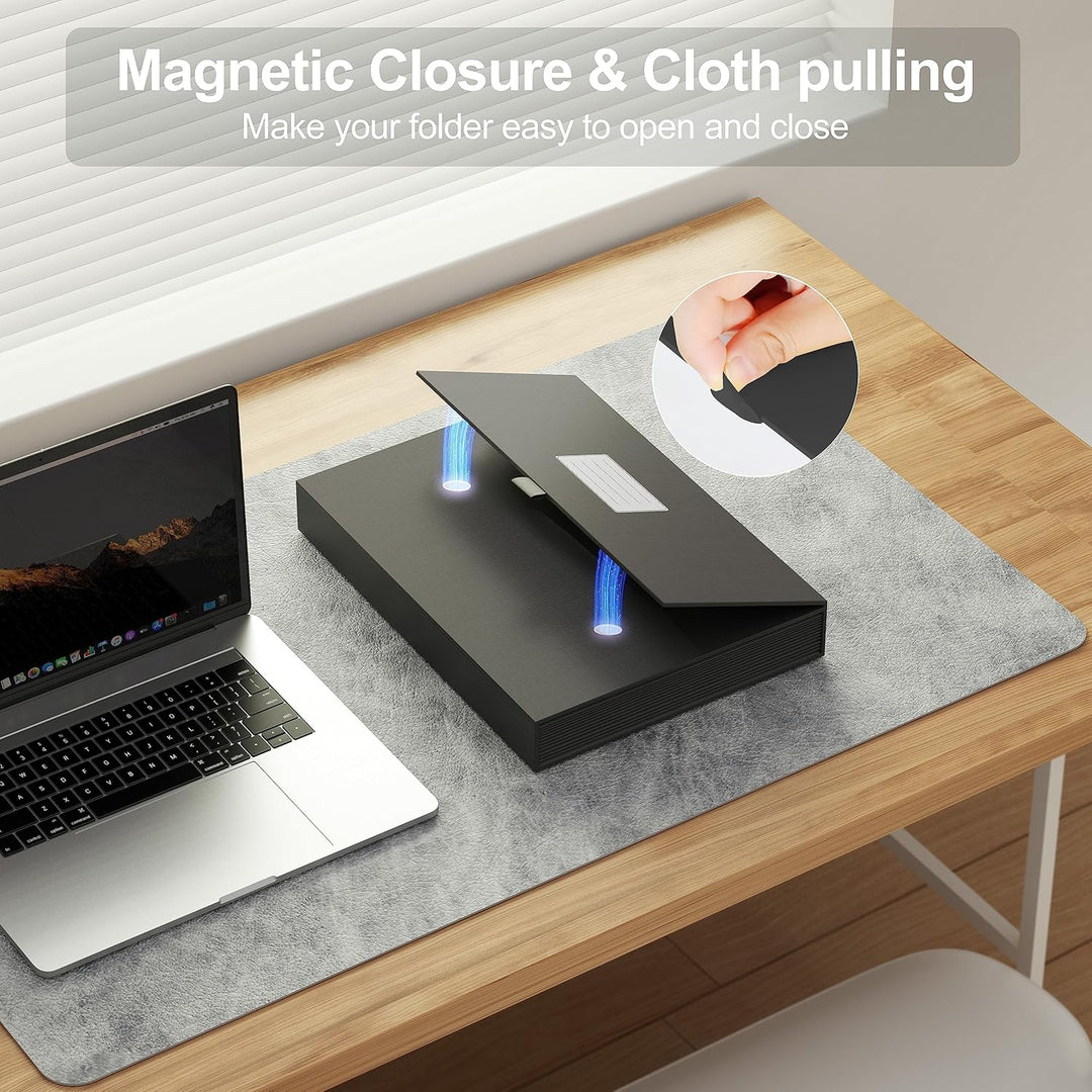 JiaWei Fächermappe - Dokumentenmappe A4 7 Fächern, Ordner Organizer mit Magnetisch Deckel, Etiketten