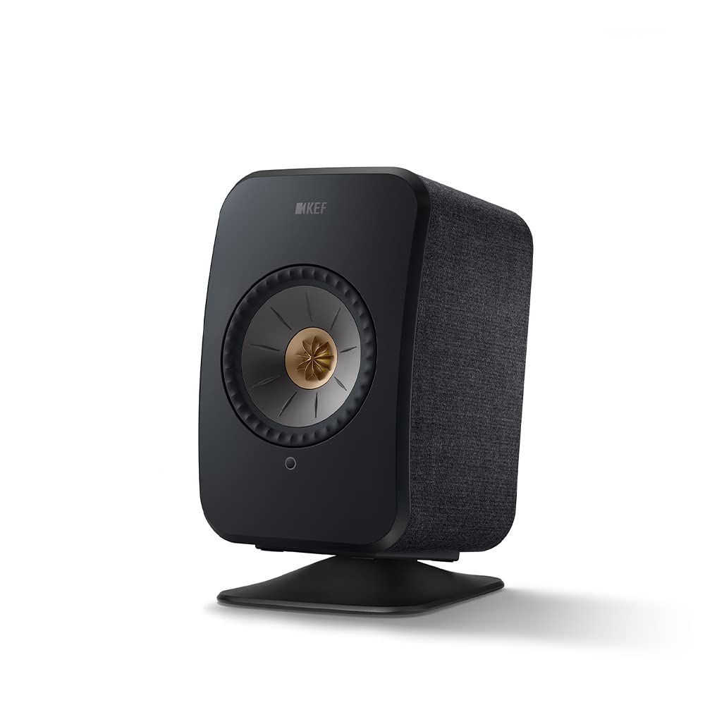 KEF LSX P1 Tischstandfuss Schwarz Paar, für LSX | Aluminium | Befestigungssystem | 10 Grad Neigung L