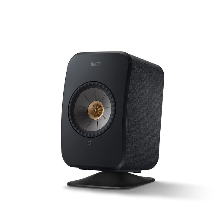 KEF LSX P1 Tischstandfuss Schwarz Paar, für LSX | Aluminium | Befestigungssystem | 10 Grad Neigung L