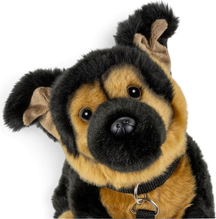 Carl Dick Schäferhund mit Leine sitzend, Hund, Plüschtier, Kuscheltier, ca. 25cm 3498 Shs - Schwarz-