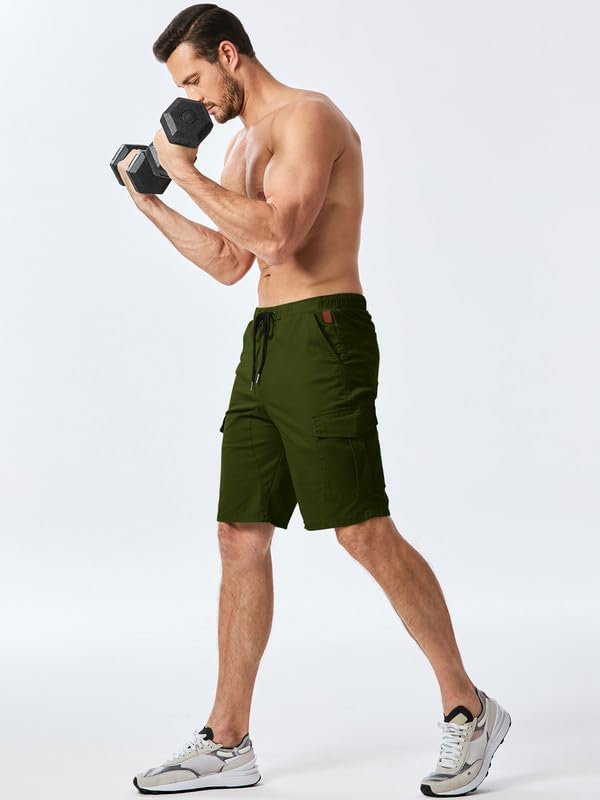 Elegancity Kurze Hosen Herren Cargo Shorts Sommer Freizeithose Kurze Elastische Taille Chino Shorts