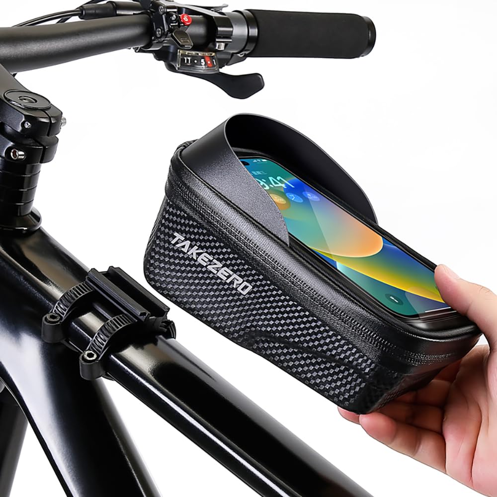 Fahrrad Rahmentasche Wasserdicht Oberrohrtasche, Handytasche Fahrrad mit Touchscreen, 3D Eva Hartsch