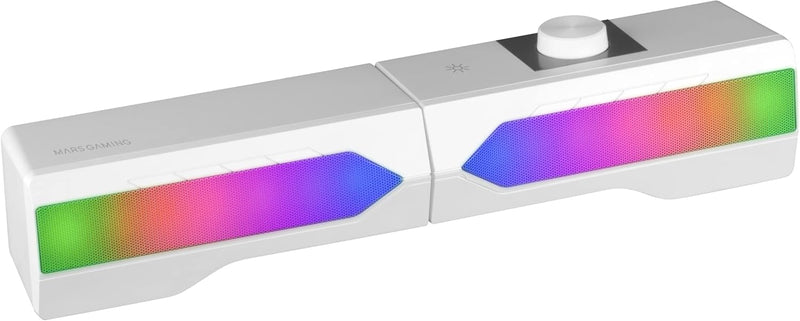 Mars Gaming MSDUOW, Soundbar + Gaming Lautsprecher 2.0, RGB Mesh, Bluetooth 5.0 und Jack, DSP Sound