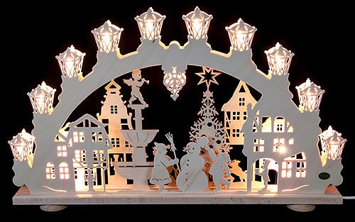 Saico Winter in Town 3D Arch, Holz, Beige, 66 x 6 x 40 cm