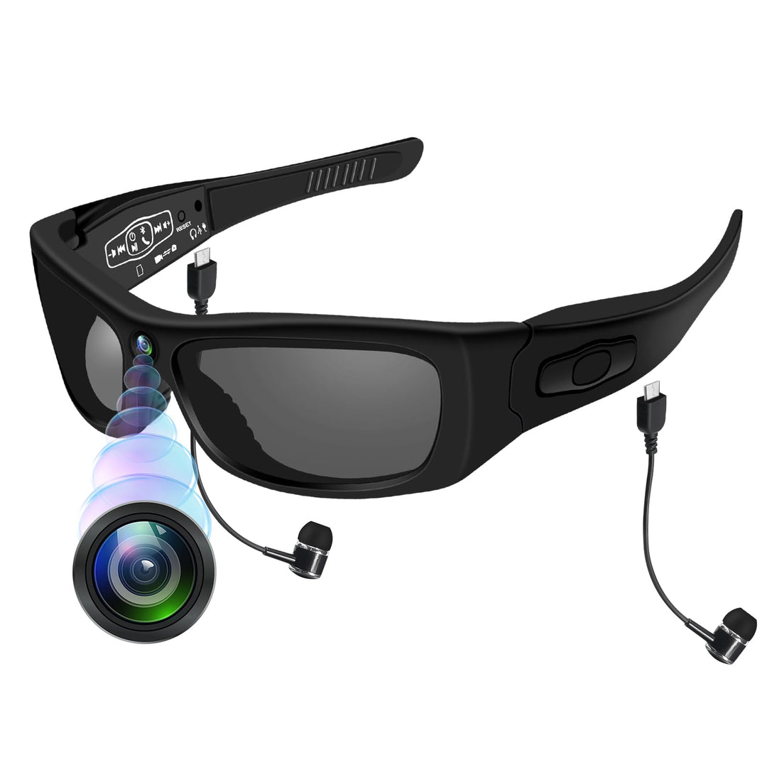 cyi Sports Kamera Sportbrille Actionkamera 1080p HD Video &amp; Foto, Bluetooth 5.0 für Anrufe &amp; Musik,