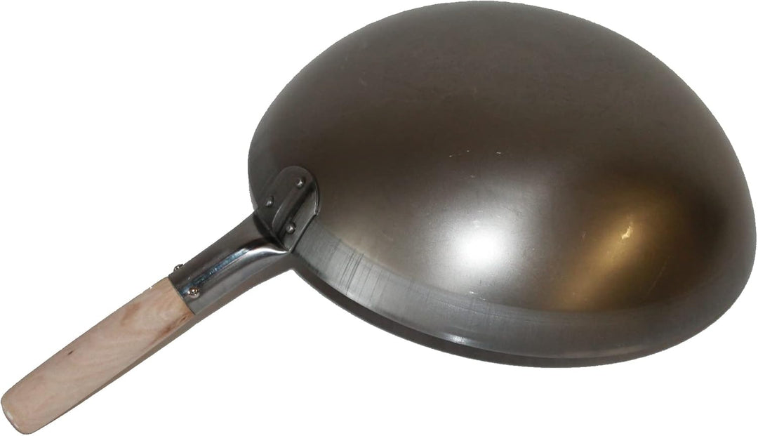 Wok ca. 38 cm Durchmesser mit rundem Boden für Gas, Gastronomie, Wokpfanne