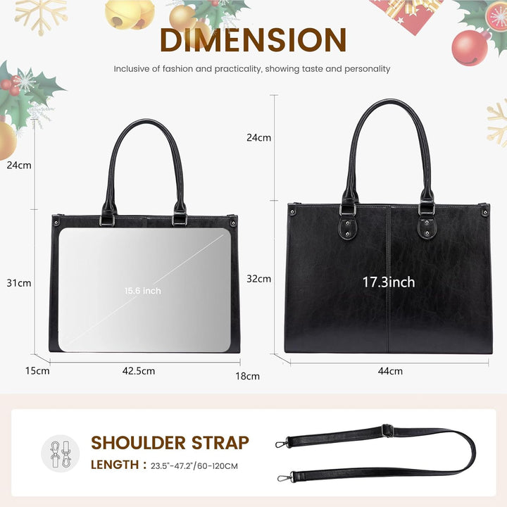 LOVEVOOK Laptoptasche 17.3 Zoll Handtasche Damen Umhängetasche Grosse PU Leder Shopper Tote Bag Arbe