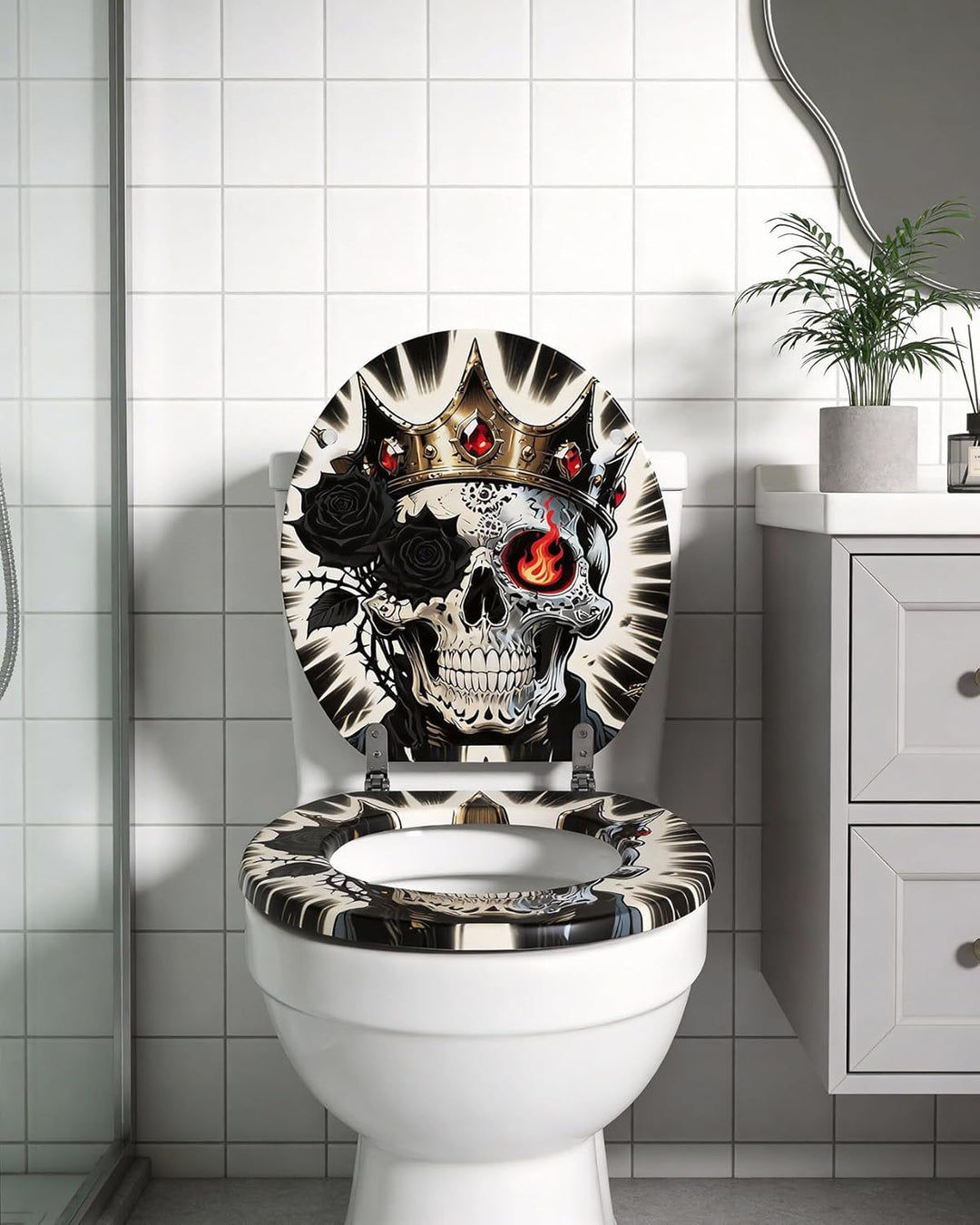 Ribelli WC Sitz mit Absenkautomatik, Toilettendeckel O-Form in Viele Motiven, Klodeckel Einfache Mon