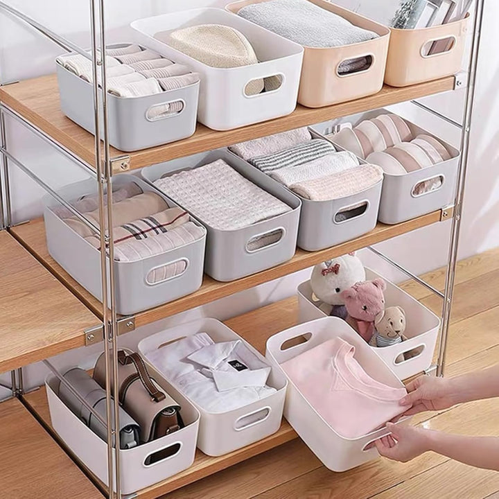 8 Stück Aufbewahrungsboxen aus Kunststoff, Stapelbare Aufbewahrungskorb, Küchenschrank Organizer mit