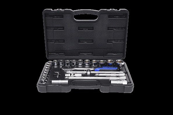 KS Tools 918.0728 1/2 Zoll CHROMEplus Steckschlüssel-Satz | inklusive Umschaltknarre, 45-Zahn | hoch