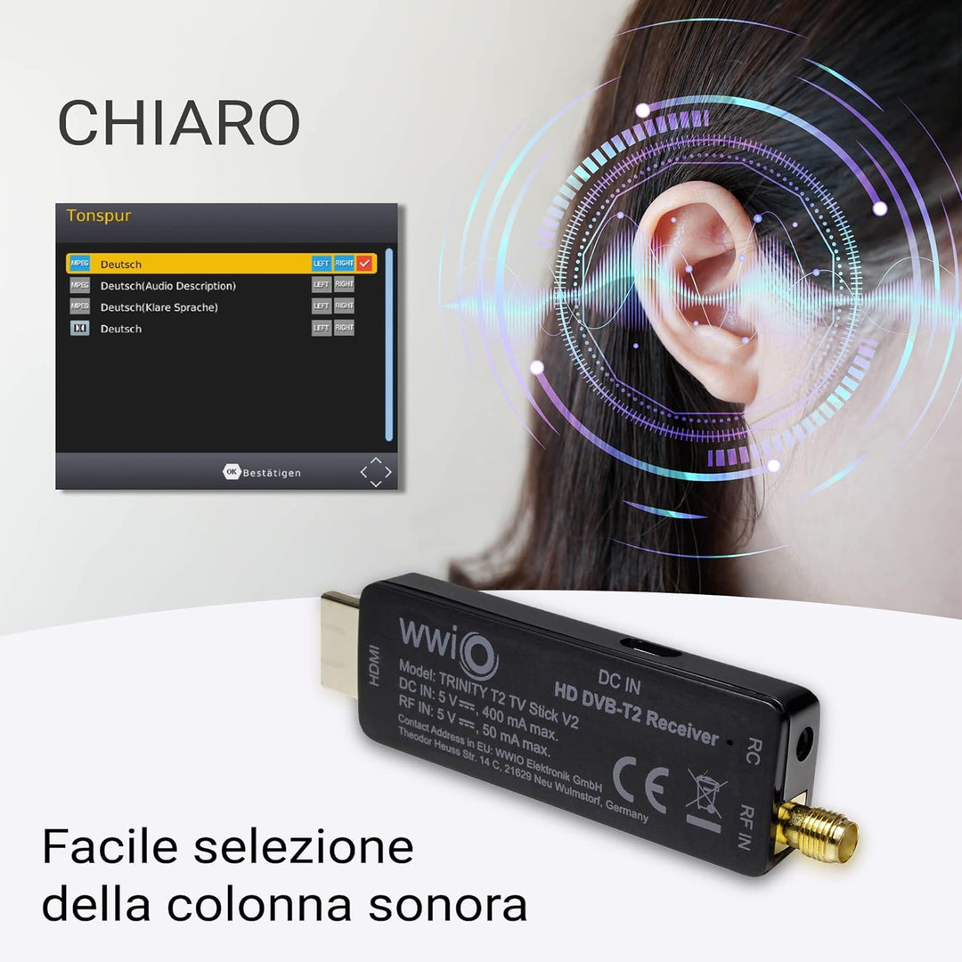 WWIO Trinity T2 TV Stick RCU 2 in 1