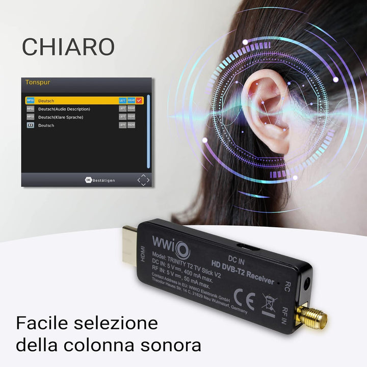 WWIO Trinity T2 TV Stick RCU 2 in 1