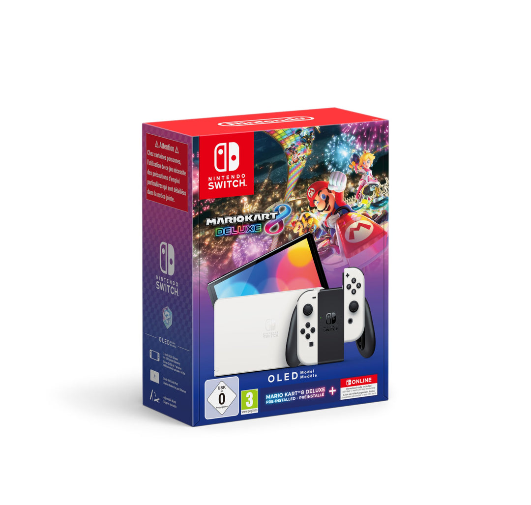 Nintendo Switch™ – OLED-Modell (weiss) + Mario Kart 8 Deluxe Switch Online – 12-monatige (365-tägige