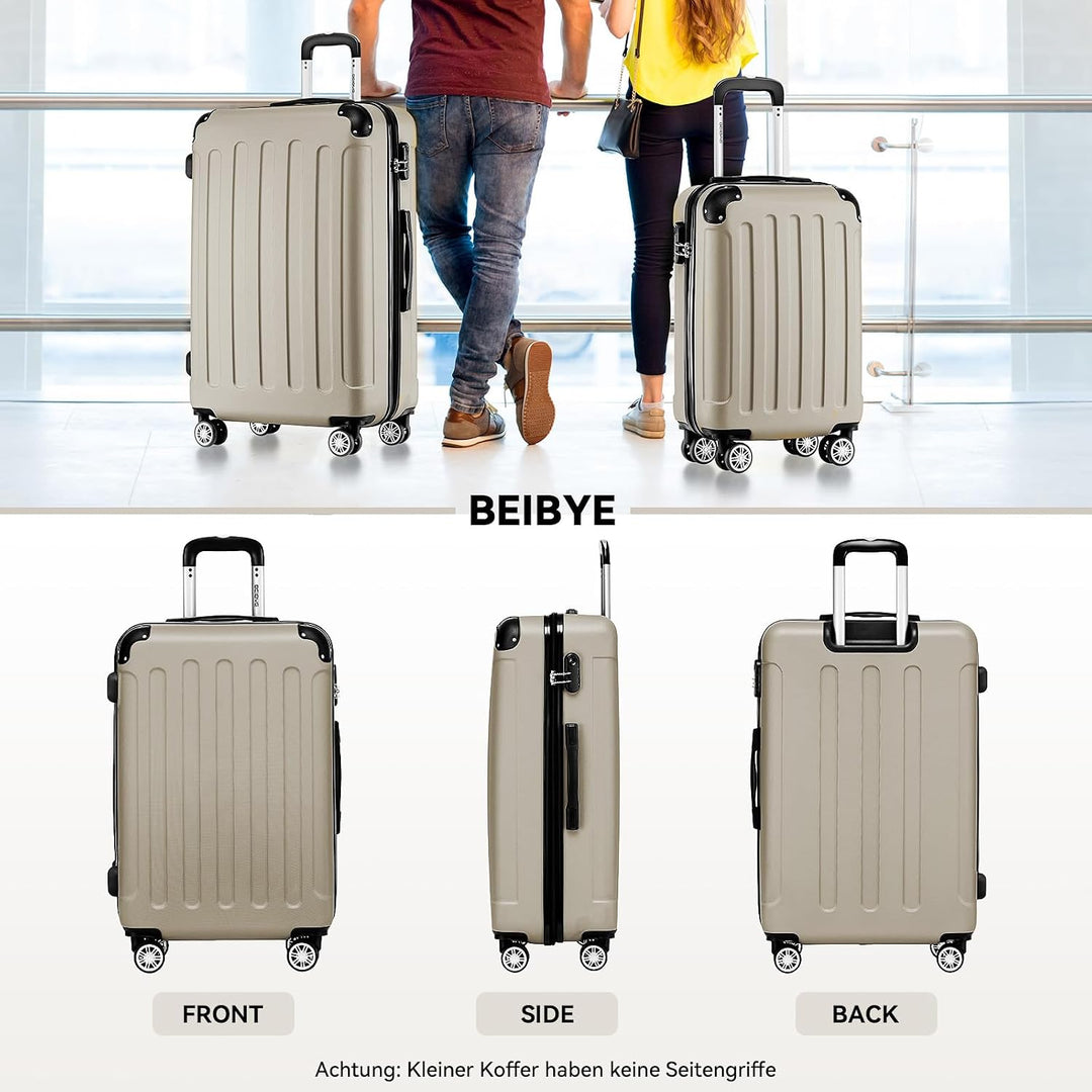 BEIBYE- Hartschalenkoffer Koffer Trolley Rollkoffer Reisekoffer Zahlenschloss 4 Zwilings-Rollen (Cha
