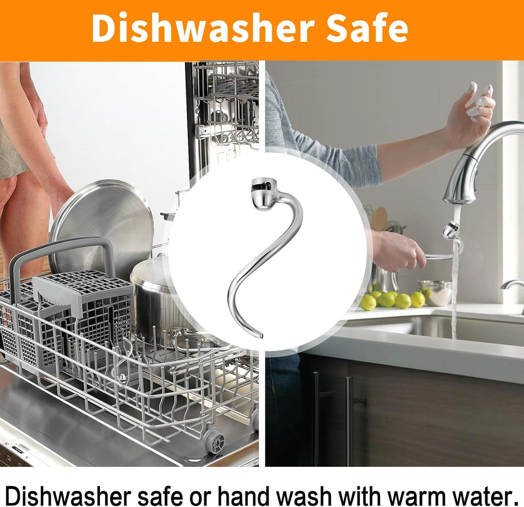 Edelstahl Spiral Teighaken Ersatz für Kitchen Aid 6 Quart Bowl Lift Standmixer