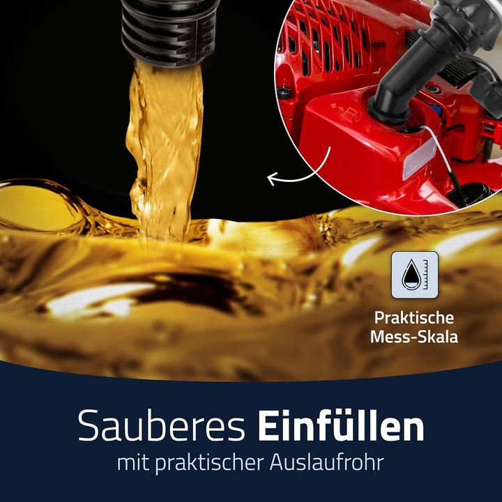 hünersdorff Doppelkanister/Kombikanister für Kraftstoff und Öl mit 2 Ablaufschläuchen, 3+1,5 Liter,