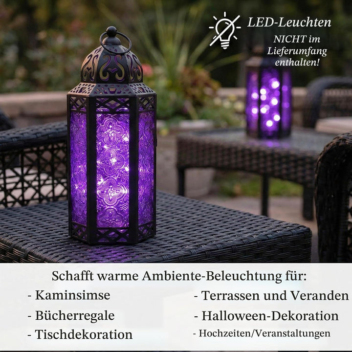 Vela Laternen, marokkanische Lampenlaternen, dekorative Kerzenhalter für drinnen und draussen, Gothi