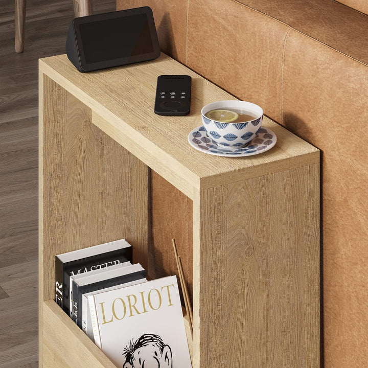 Beistelltisch mit integriertem Magazinhalter| kompakter Beistelltisch für Wohnzimmer und Büro| platz