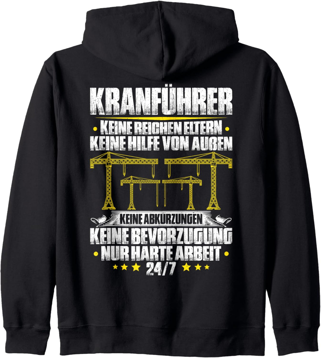 Kranfahrer Harte Arbeit Kran Kranführer Kapuzenjacke