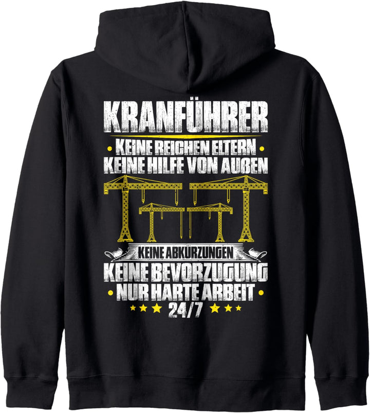 Kranfahrer Harte Arbeit Kran Kranführer Kapuzenjacke