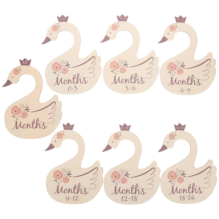 Yardwe 7 Stück Babykleiderschrank Trennwände Schwan Design mit UV Druck Eleganter Kleidertrenner für