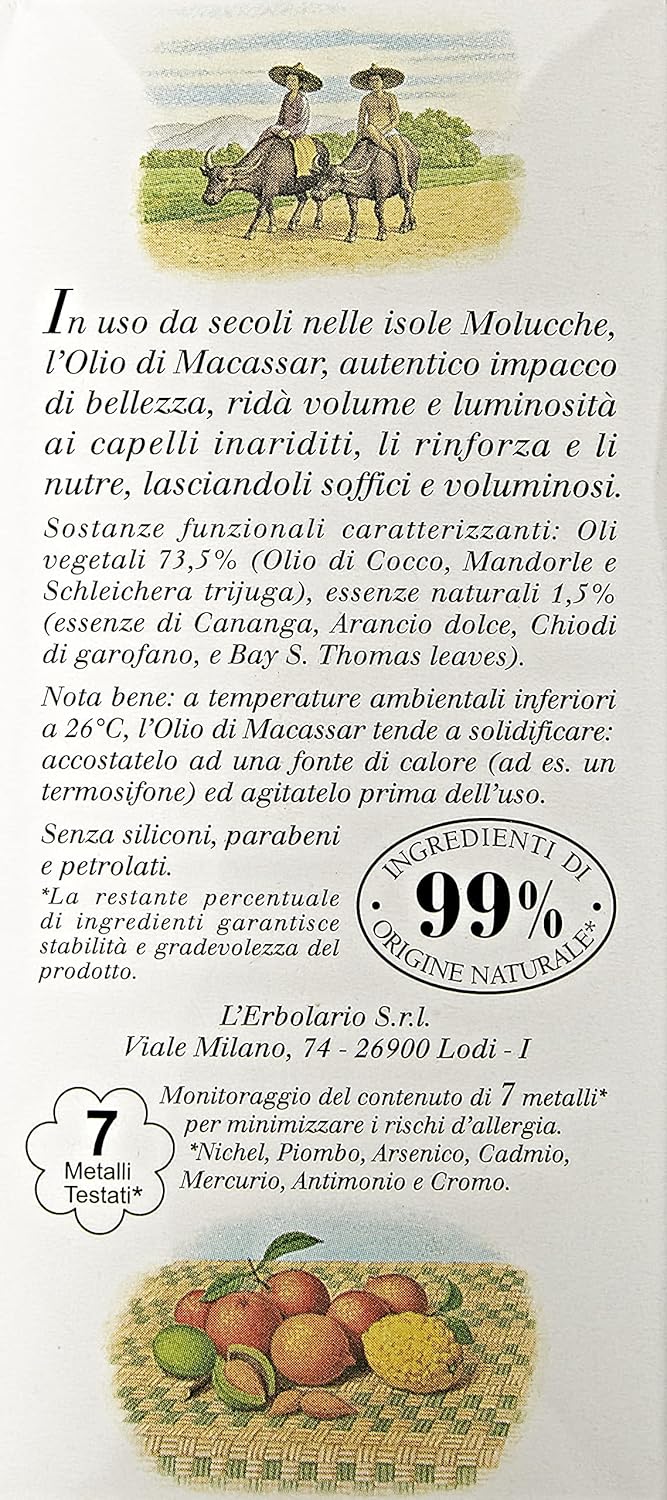L'Erbolario Macassaröl, 1er Pack (1 x 100 ml)