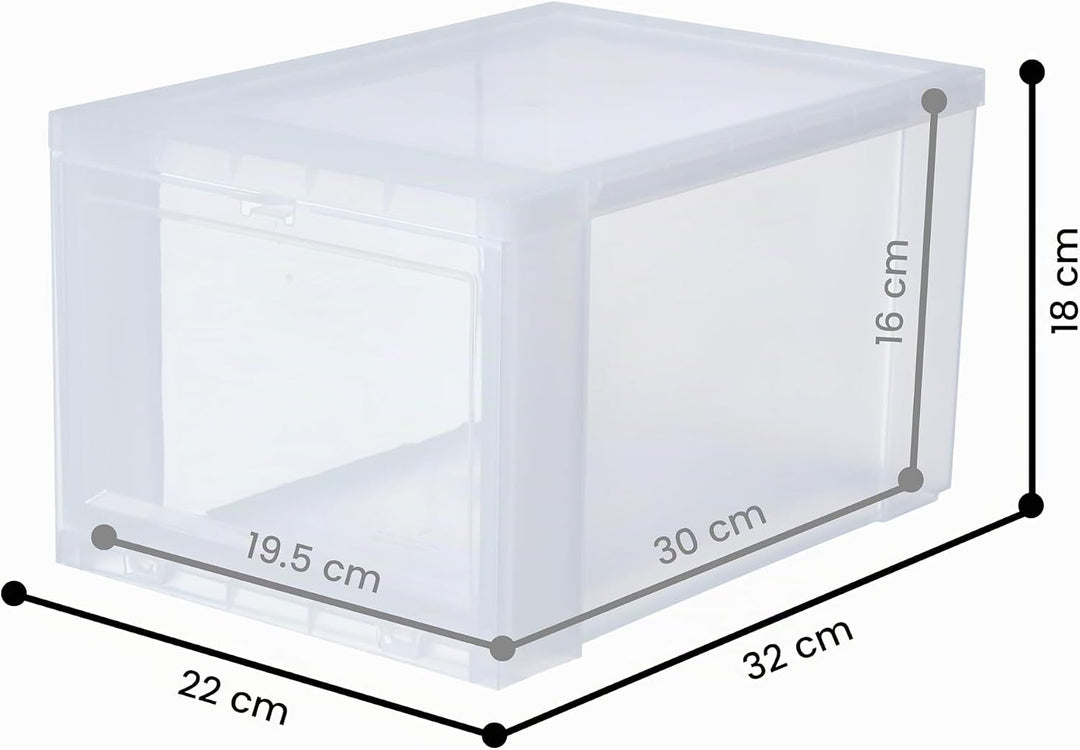 Iris Ohyama, Schuhkartons aus Kunststoff, 9 l, 6er-Set, BPA-frei, EUDF-S, transparent, stapelbar, Ve